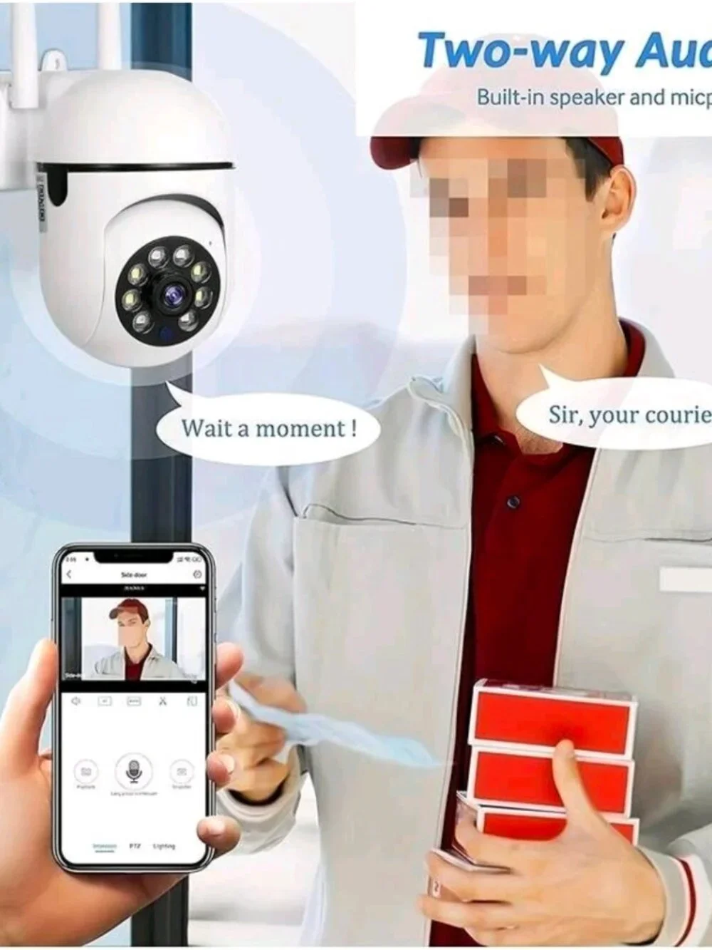 Wireless 360 Smart Surveillance Camera/2-Way Audio/Motion Detection/Night Vision